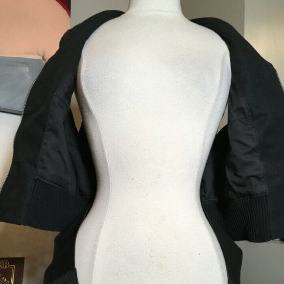 Blue System Black Cotton Flax Leather Trim Vest - Picture 10 of 12